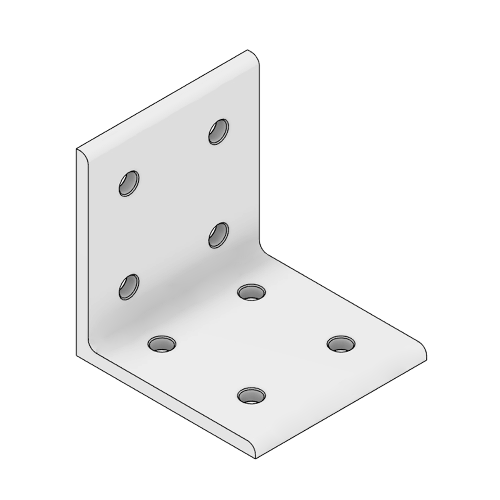 MODULAR SOLUTIONS ANGLE BRACKET 90MM TALL X 90MM WIDE WITH STAINLESS STEEL HARDWARE